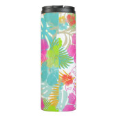 Bouteilles Isothermes PixDezines Rainforest/Hibiscus/Orange/Jaune/Bleu (Dos)