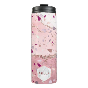 Bouteilles Isothermes PixDezines TERRAZZO OR ROSE, BURGUNDY