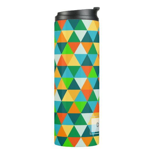 Bouteilles Isothermes PixDezines vert forêt géométrique/triangles (Tourné sur la gauche)