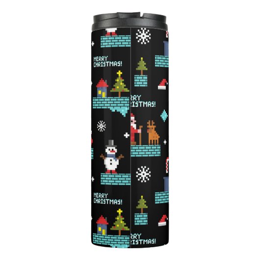 Bouteilles Isothermes Pixellit Joyeux Motif de Noël - Design rétro (Dos)