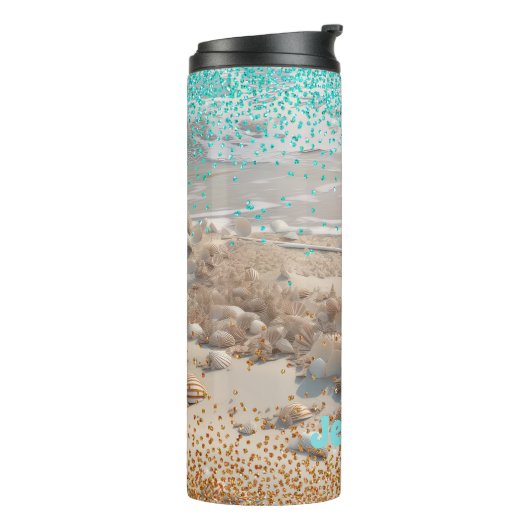 Bouteilles Isothermes Plage Aqua Gold Parties scintillant (Tourné sur la gauche)