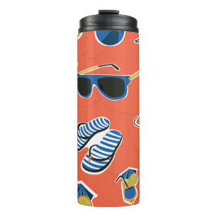 Bouteilles Isothermes Plage d'été : Relaxant Motif sans couture.