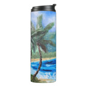 Bouteilles Isothermes Plage Hawaii Sunny Peinture Paradis Tropical Palm (Tourné sur la gauche)