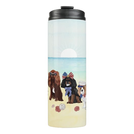 Bouteilles Isothermes Plage Patriotique Cavalier King Charles Spaniels (Devant)
