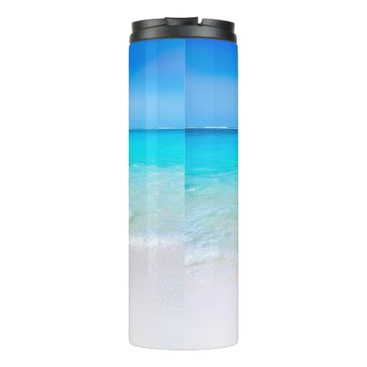 Bouteilles Isothermes Plage Scène Bleu Océan Sable Boisson (Dos)