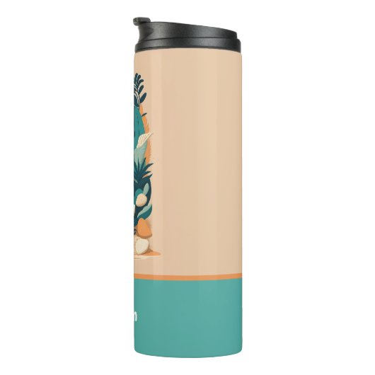 Bouteilles Isothermes Plage tropicale Abstraite Rétro Surf pour Ados (Tourné sur la droite)