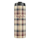 Bouteilles Isothermes Plaid Beige Classique À damiers Motif (Devant)