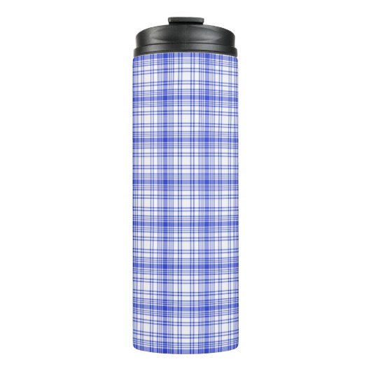 Bouteilles Isothermes Plaid blanc bleu 2 (Devant)
