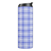 Bouteilles Isothermes Plaid blanc bleu 2 (Tourné sur la gauche)