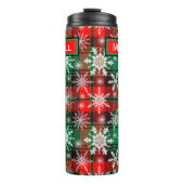 Bouteilles Isothermes Plaid Et Snowflakes Noël Motif 1 Avec Nom (Devant)