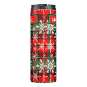 Bouteilles Isothermes Plaid Et Snowflakes Noël Motif 1 Avec Nom (Dos)