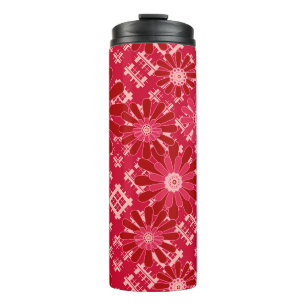 Bouteilles Isothermes Plaid, floral, plaid, rouge, rouge, rustique