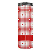 Bouteilles Isothermes Plaid Rustique Avec Coeurs Valentines (Dos)