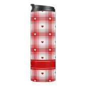 Bouteilles Isothermes Plaid Rustique Avec Coeurs Valentines (Tourné sur la droite)