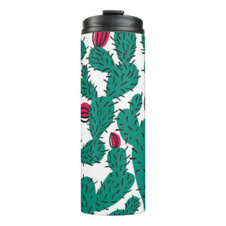 Bouteilles Isothermes Plante Cactus, motif vintage vert sans couture.