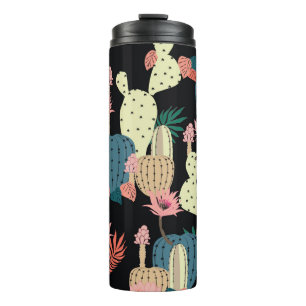 Bouteilles Isothermes Plante de Cactus : Motif botanique Vintage