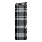 Bouteilles Isothermes Plaque grise et noire avec nom de monogramme (Tourné sur la gauche)