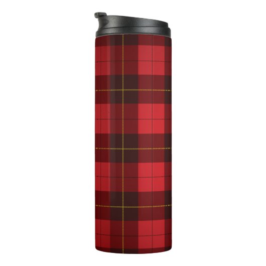 Bouteilles Isothermes Plaqué rouge noir chèque rustique élégant (Tourné sur la droite)