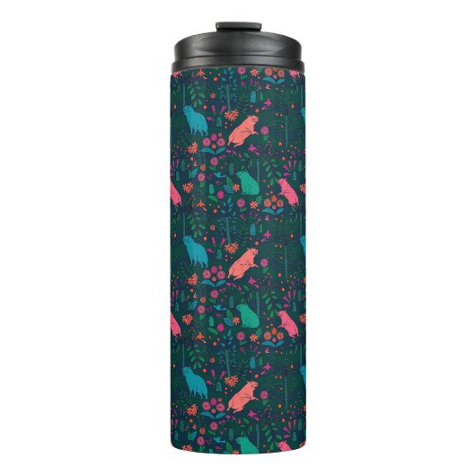 Bouteilles Isothermes Playful Capybara in the Forest – Tropical Seamless (Devant)