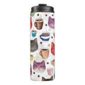 Bouteilles Isothermes Playful Cat and Coffee Doodle Pattern (Devant)