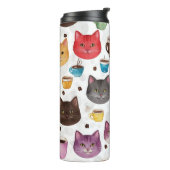 Bouteilles Isothermes Playful Cat and Coffee Doodle Pattern (Tourné sur la gauche)