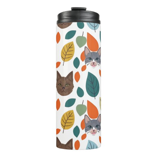 Bouteilles Isothermes Playful Pet Faces and Autumn Leaves Pattern (Devant)