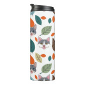 Bouteilles Isothermes Playful Pet Faces and Autumn Leaves Pattern (Tourné sur la droite)