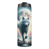 Bouteilles Isothermes Pleine lune Loup blanc (Devant)