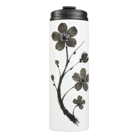 Bouteilles Isothermes Plum Blossom Line Art - Design botanique sur (Devant)
