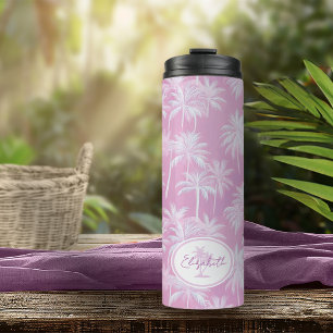 Bouteilles Isothermes Plum Motif de silhouette de palmier hawaïen ID1093