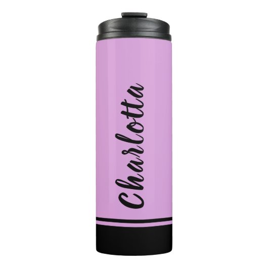 Bouteilles Isothermes Plum Noir Élégant Minimal Customisé (Devant)