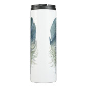 Bouteilles Isothermes Plume d'aquarelle bleu dessinée à la main (Dos)