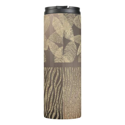 Bouteilles Isothermes Plumes chic avec monogramme d'impression Zebra (Dos)