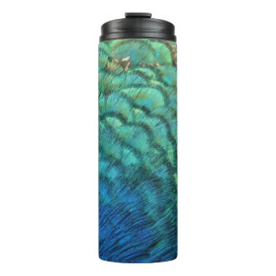 Bouteilles Isothermes Plumes de paon I Design de nature abstrait coloré