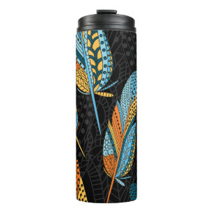 Bouteilles Isothermes Plumes dessinées à la main : arrière - plan coloré