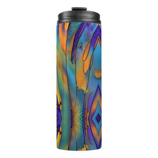 Bouteilles Isothermes Plumes en verre tendu AI Art Abstrait (Devant)