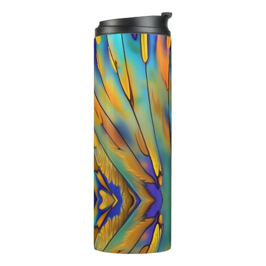 Bouteilles Isothermes Plumes en verre tendu AI Art Abstrait (Tourné sur la gauche)