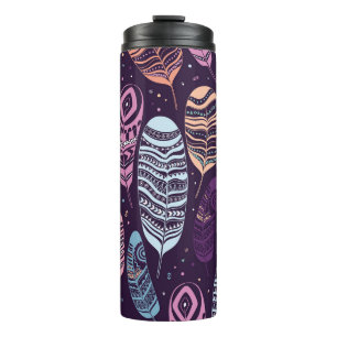 Bouteilles Isothermes Plumes ethniques : motif noir et blanc