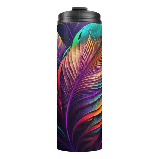 Bouteilles Isothermes Plumes Psychedéliques 70s 60s (Devant)