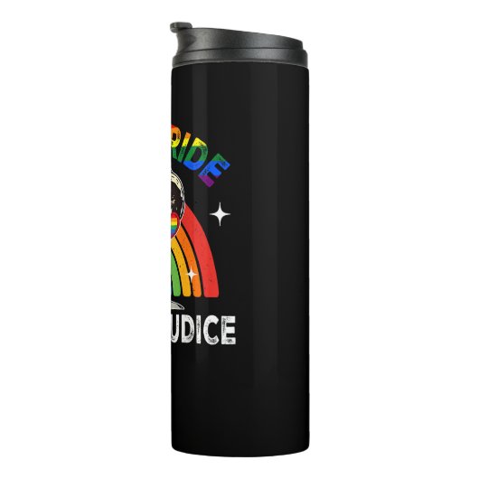 Bouteilles Isothermes Plus de fierté Moins de préjugé Rainbow LGBT Lesbi (Tourné sur la droite)