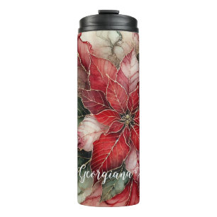 Bouteilles Isothermes Poinsettia d'encre d'alcool floral festif personna