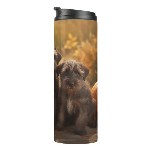 Bouteilles Isothermes Pointeur à poils durs Griffon Puppy Automne (Tourné sur la droite)