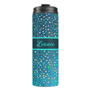 Bouteilles Isothermes Points bleu turquoise motifs