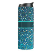 Bouteilles Isothermes Points bleu turquoise motifs (Tourné sur la gauche)