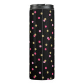 Bouteilles Isothermes Points Confetti Noir Rose et Or Monogramme (Dos)