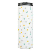 Bouteilles Isothermes Points d'aqua gris et de confetti jaune Monogramme (Dos)
