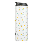 Bouteilles Isothermes Points d'aqua gris et de confetti jaune Monogramme (Tourné sur la droite)