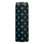 Bouteilles Isothermes points de croix turquoises sur noir (Dos)