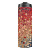 Bouteilles Isothermes Points de paillettes rouges bleus or (Devant)