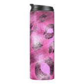 Bouteilles Isothermes Points Empreintes de léopard rose et noir Cheetah  (Tourné sur la droite)